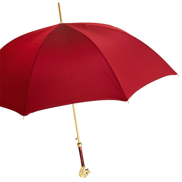 PASOTTI RED UMBRELLA WITH GOLD LION: